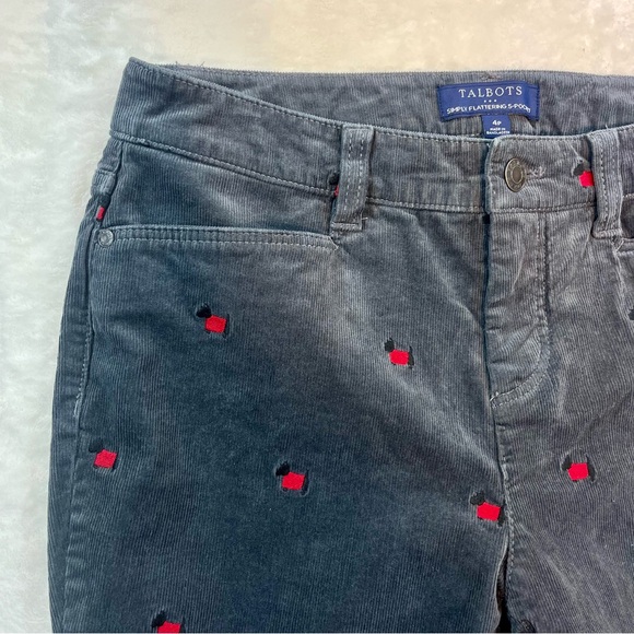 Talbots Pants 4P Simply Flattering 5Pocket Corduroy Scottish Terrier Scottie Dog - Picture 1 of 11